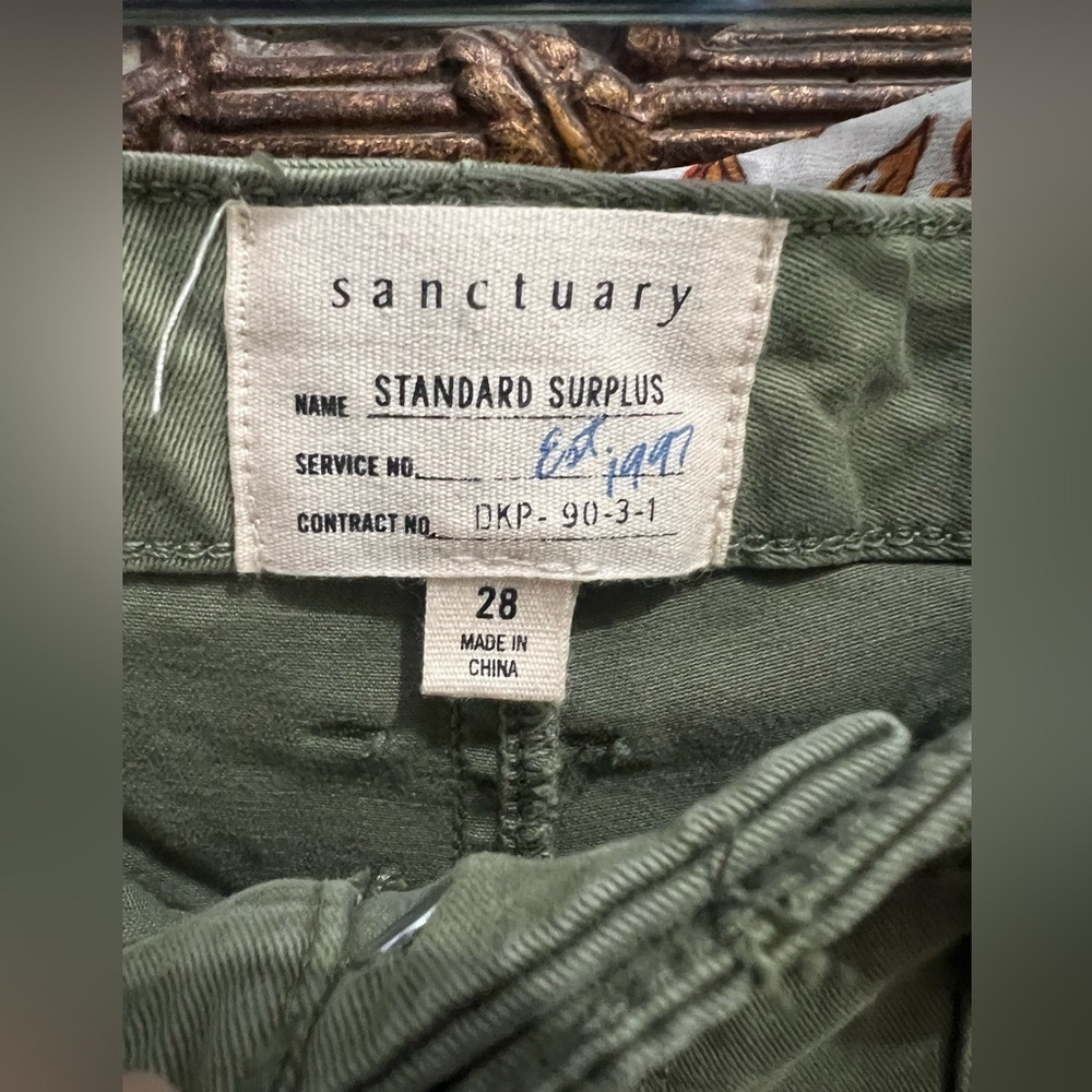 Sanctuary Women's Utility Crop Chino Pants Peace Green 28 - Picture 6 of 9